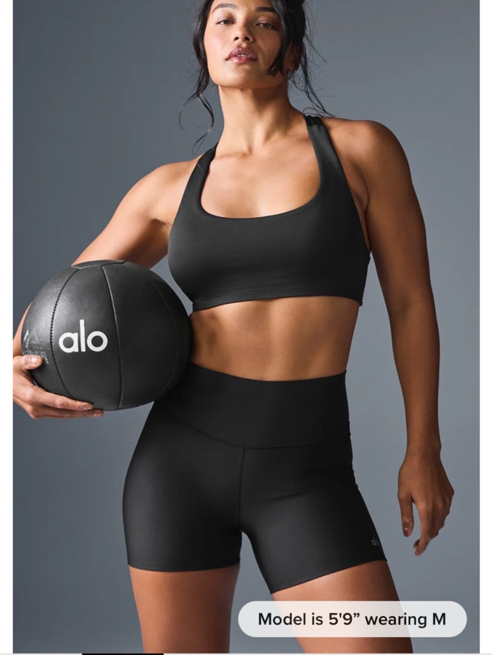 ALO Yoga Black Racerback Sports Bra - Picture 4 of 5